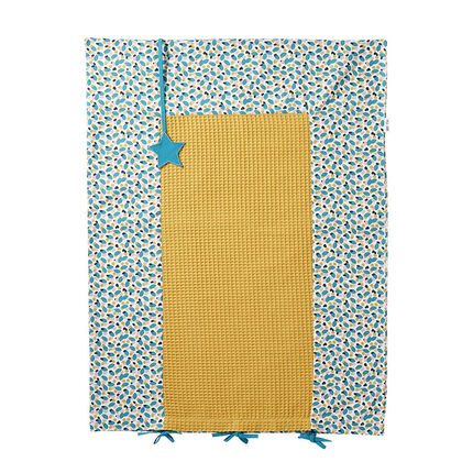 Housse de Matelas en Bambou et Gaze 60 x 80 cm - Baby Pop / Ocre / Emeraude