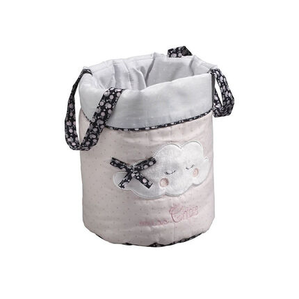 Lot de 3 panières gigognes - Miss Fleur de Lune rose/gris