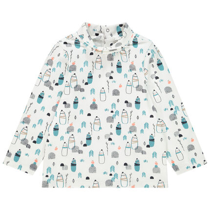 Sous-pull col cheminé avec motifs all-over pour bébé garçon 23 mois ecru