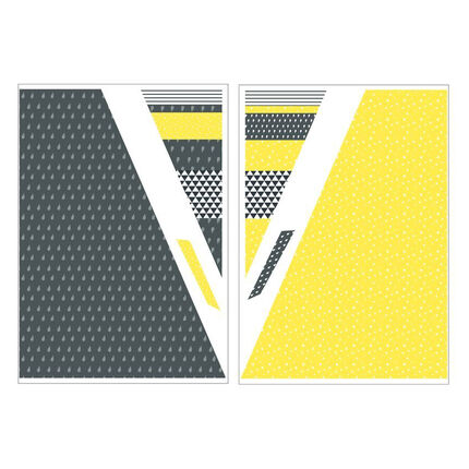 Stickers muraux Tipi - Babyfan jaune/gris