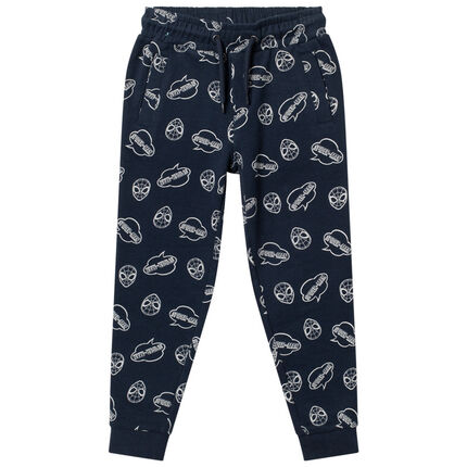 Pantalon de jogging en molleton imprimé Spider-Man all-over 5 ans bleu foncé