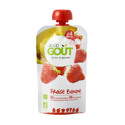 Compote fraise banane bio - 120g rouge