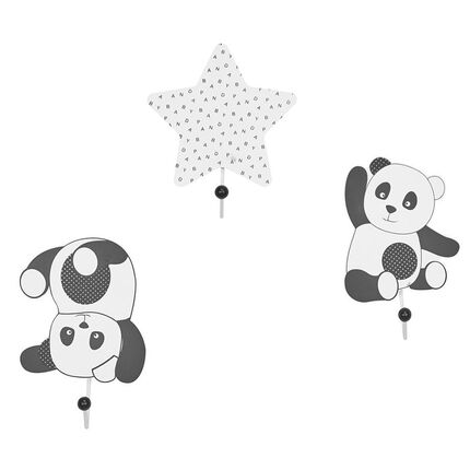 Set de 3 patères - Chao Chao noir/blanc
