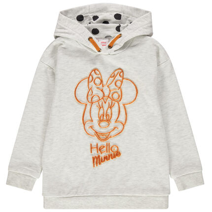 Sweat en molleton à capuche print Minnie Disney 3 ans beige moyen
