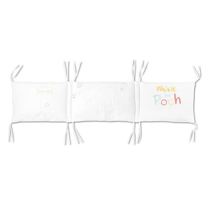 Tour de lit en popeline Disney avec broderies et patch Winnie blanc