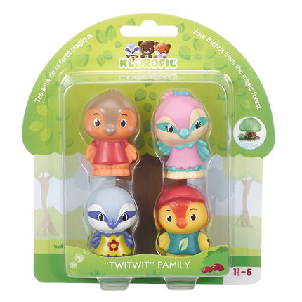Lot de 4 personnages oiseaux famille Twitwit