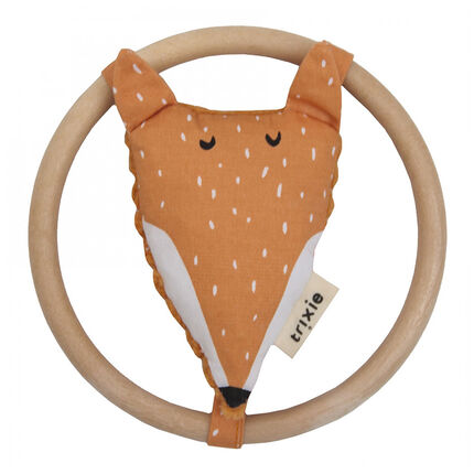 Hochet en bois - Mr. Fox orange