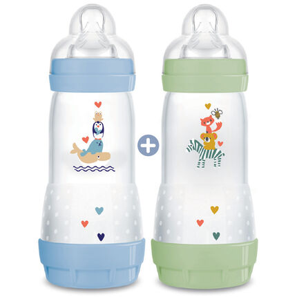 Lot de 2 biberons anti-coliques - 320 ml transparent