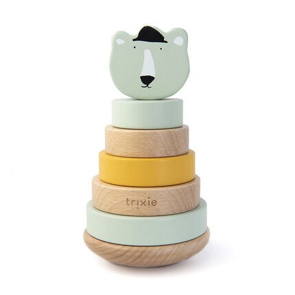 Jouet tour à empiler en bois - Mr. Polar Bear mint