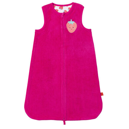 Turbulette éponge doublée jersey avec patch fruit 2 fushia