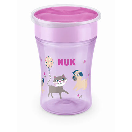 Tasse Magic Cup 360° en silicone 8 mois+ - Violet rose