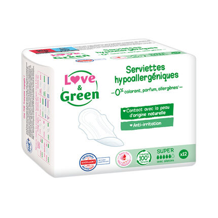 Serviettes hypoallergéniques Super x 12 blanc