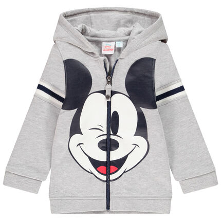 Gilet à capuche en molleton print Mickey Disney 23 mois gris foncé