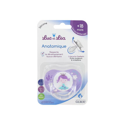 Sucette anatomique en silicone 18+ mois - Princesse