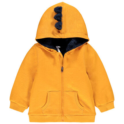 Gilet à capuche en molleton doublé sherpa pour bébé garçon 23 mois jaune moyen