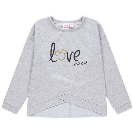 Sweat en molleton effet 2-en-1 Minnie Disney 3 ans gris moyen