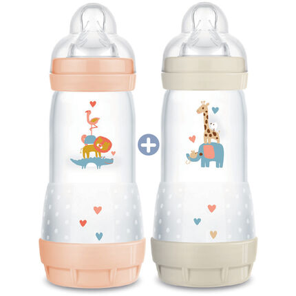 Lot de 2 biberons anti-coliques - 320 ml rose