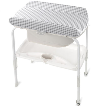 Table à langer Flip avec baignoire - Vichy Pearl blanc