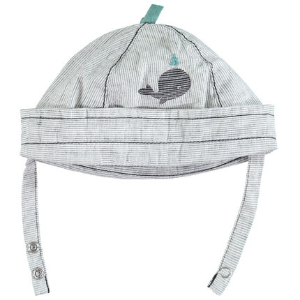 Bob en maille fantaisie motif baleine 34 gris foncé
