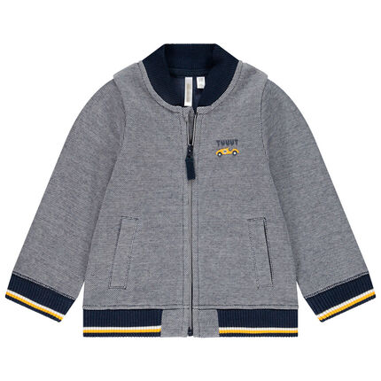 Gilet en maille piquée print voiture pour bébé garçon 23 mois bleu foncé