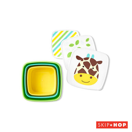 Set de 3 lunchbox - Girafe jaune