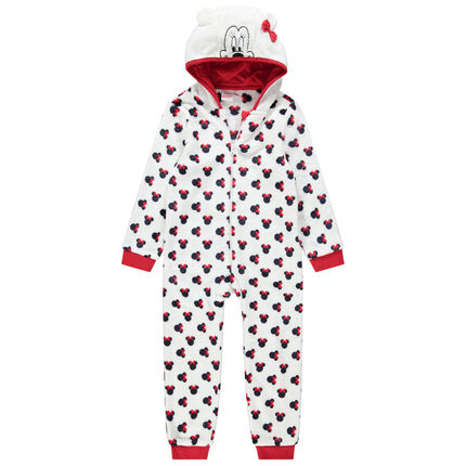 Surpyjama en sherpa avec Minnie Disney printée et oreilles en relief 2 ans ecru