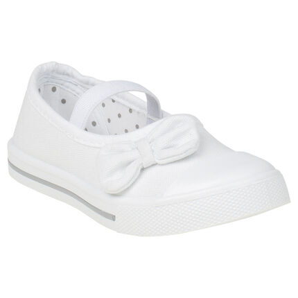 Babies en toile à élastique et noeud 23 blanc