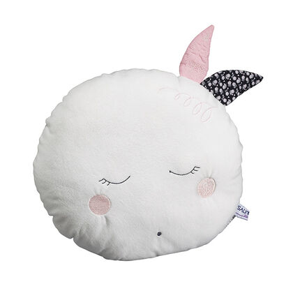 Coussin décoratif Lune - Miss Fleur de Lune rose/blanc