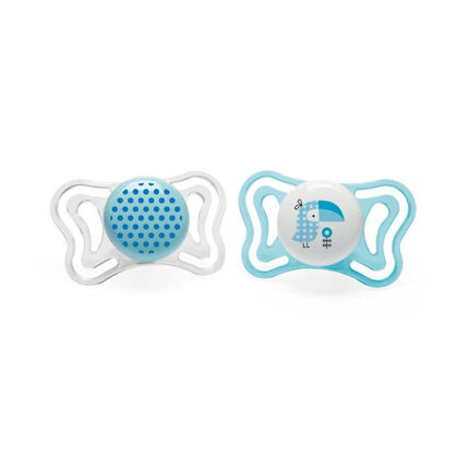Set de 2 sucettes physiologiques Format Light 2-6 mois - Bleu