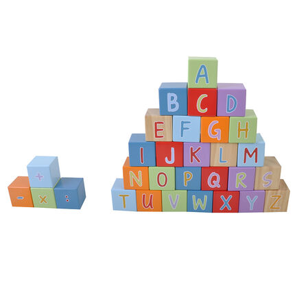 Cubes alphabet en bois 30 pièces