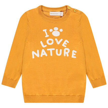 Pull en coton à message pour bébé garçon 23 mois beige moyen