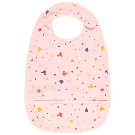 Bavoir plastifié à scratch Disney Minnie rose clair