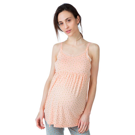 Débardeur de grossesse et d'allaitement homewear imprimé all-over xs rose clair