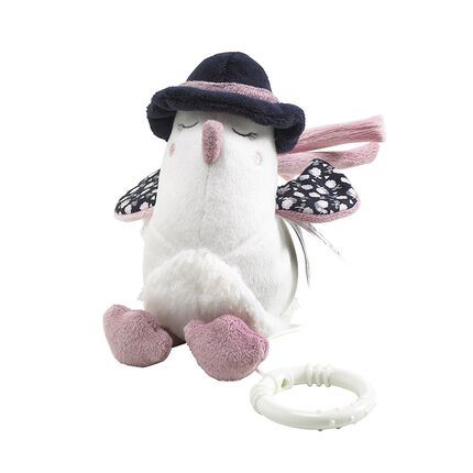Peluche mini musical - Miss Fleur de Lune blanc/rose