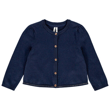 Gilet en tricot pour bébé fille 23 mois bleu foncé