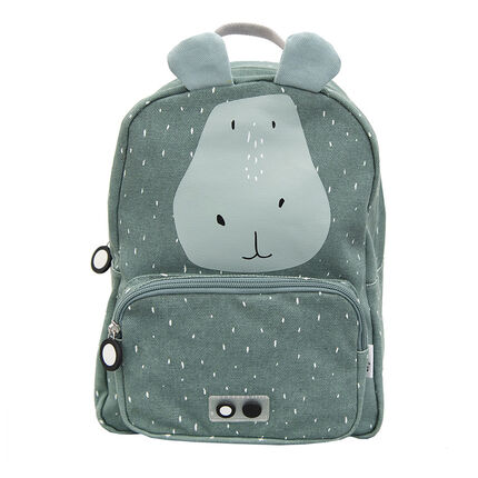 Sac à dos bébé en coton - Mr. Hippo bleu-vert