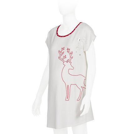 Tee-shirt large de grossesse print élan et étoiles argentées xs blanc