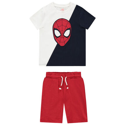Ensemble à motif Spider-man en coton bio pour enfant garçon 3 ans blanc
