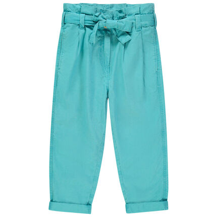 Pantalon fluide à ceinture à nouer 5 ans bleu moyen