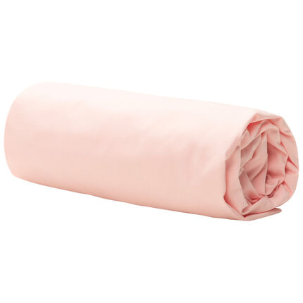 Drap housse en popeline de coton 40 x 90 cm rose clair