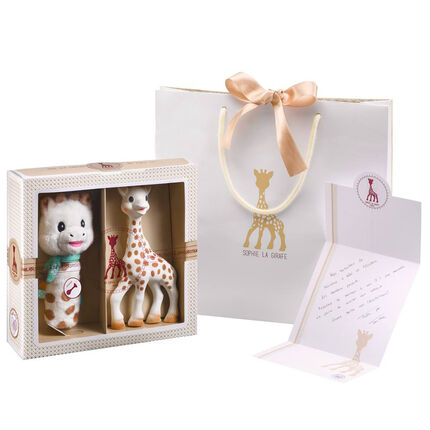 Coffret de naissance Sophie la Girafe avec hochet ecru