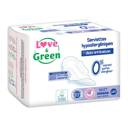 Serviettes hypoallergéniques Nuit x 10 blanc