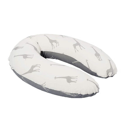 Coussin d’allaitement Doomoo – Girafe/Gris gris/imprimé