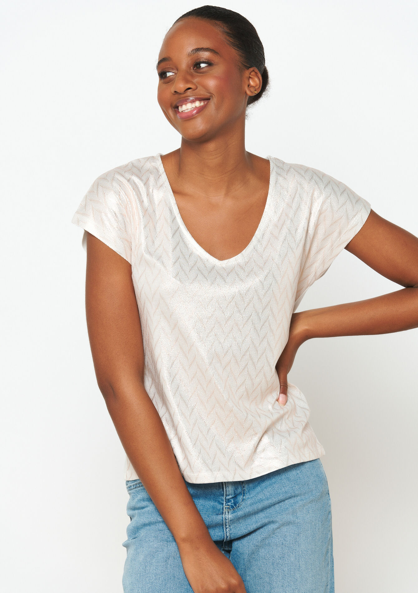 T-shirt met metallic print, undefined - OFFWHITE - undefined