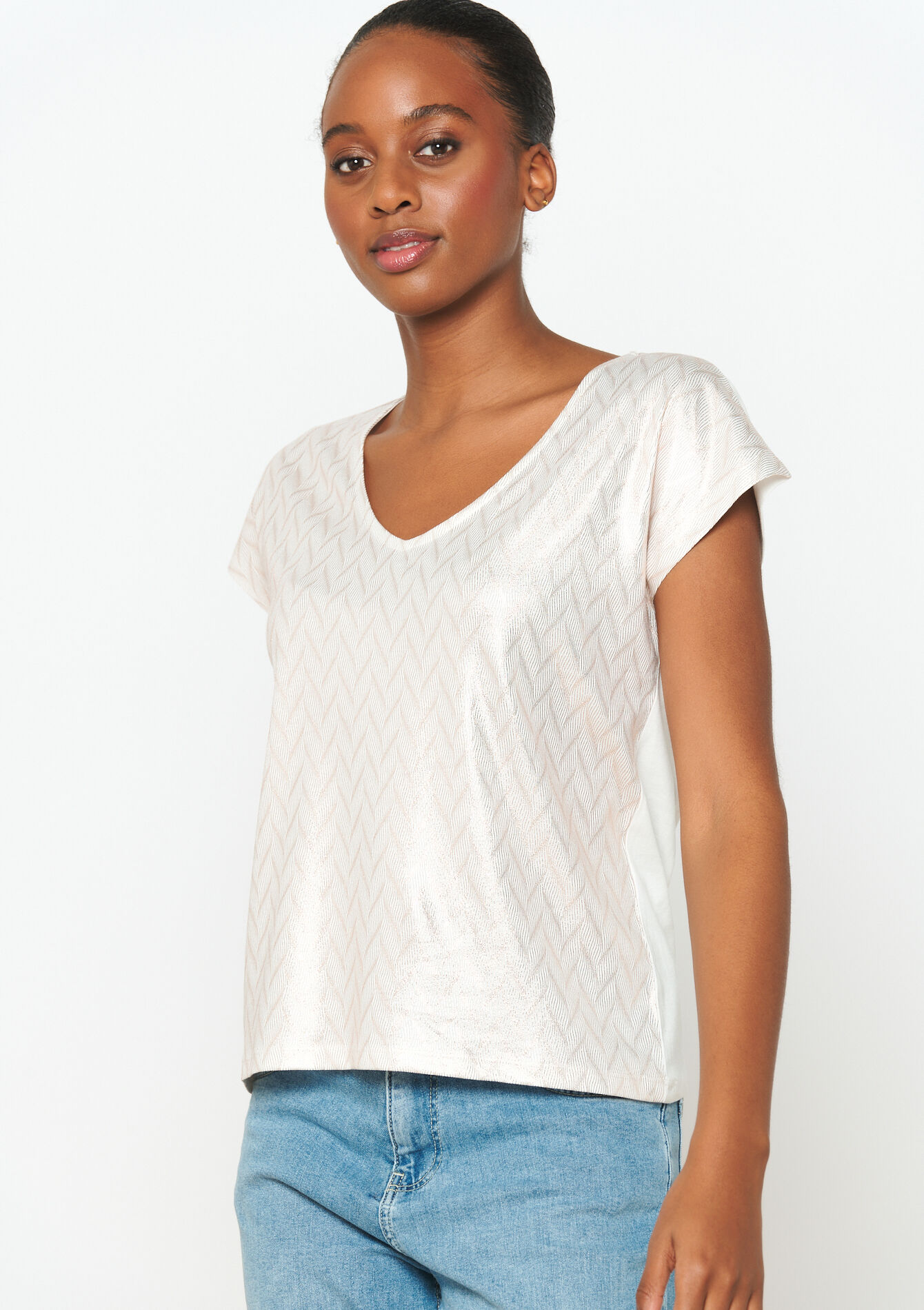 T-shirt met metallic print, undefined - OFFWHITE - undefined
