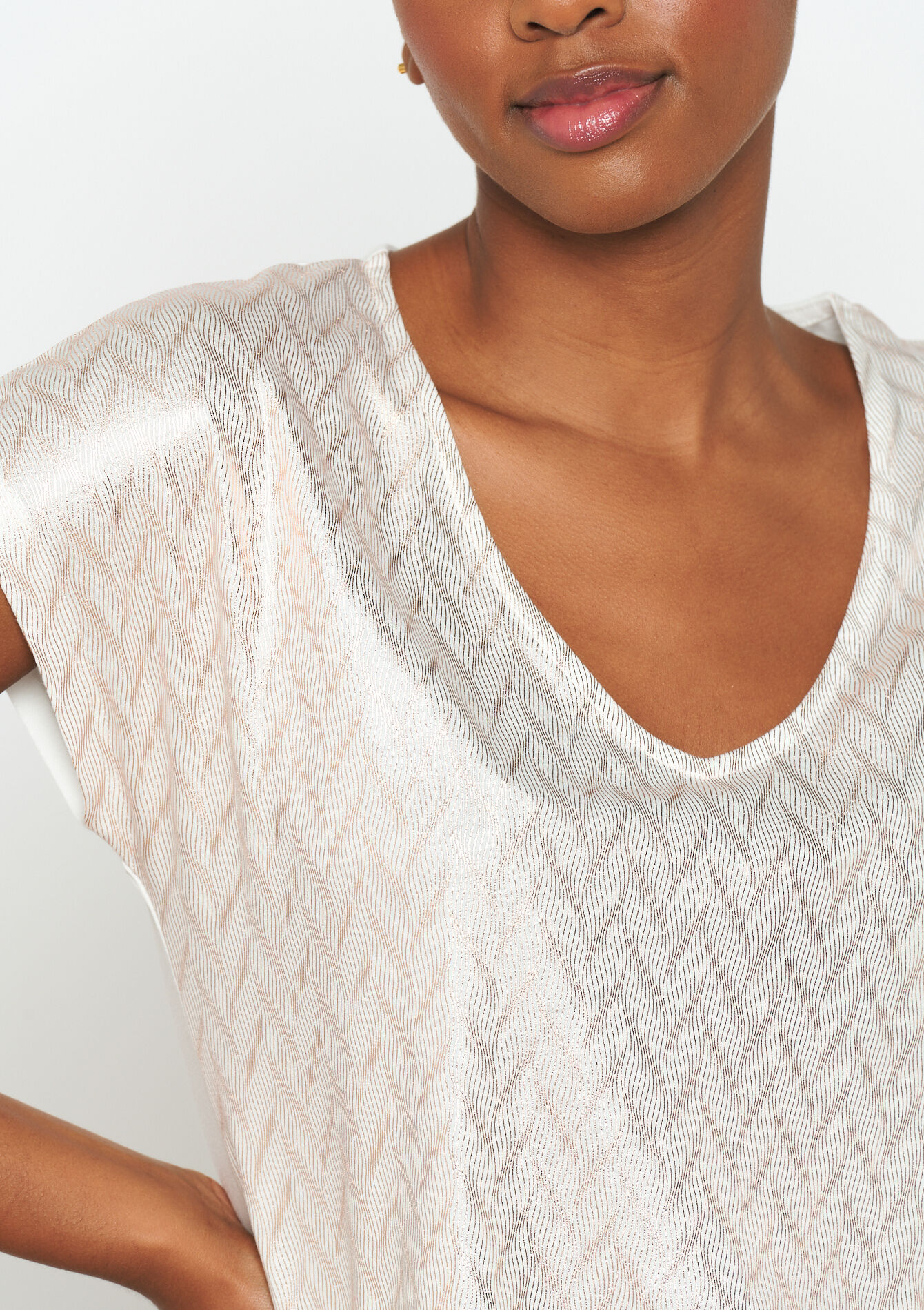 T-shirt met metallic print, undefined - OFFWHITE - undefined