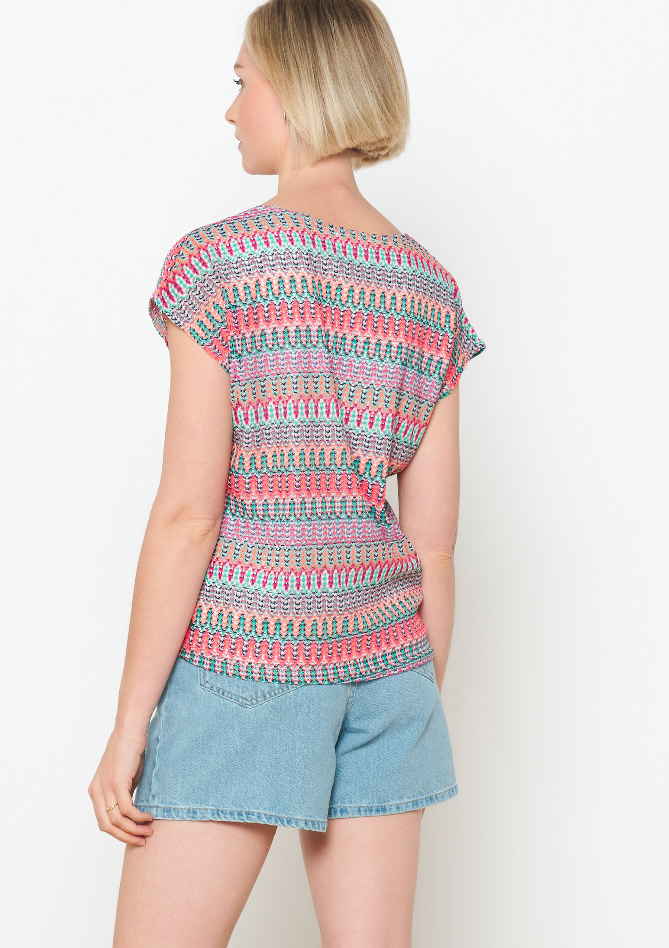 T-shirt avec macramé, T-shirt avec macramé - PASTEL PEACH - 02301571_1974