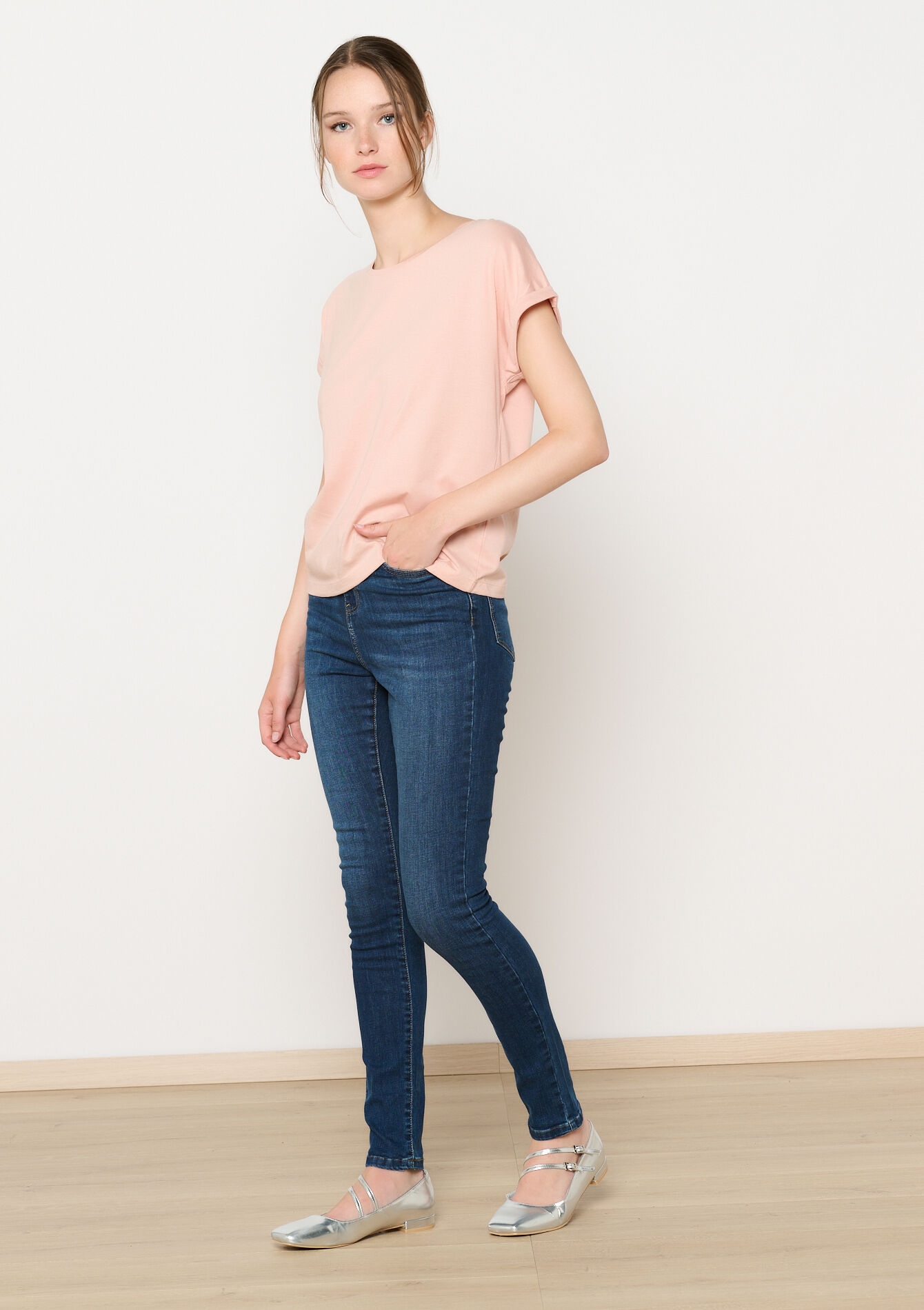 T-shirt à manches courtes, T-shirt à manches courtes - NUDE PINK - 02301582_1301