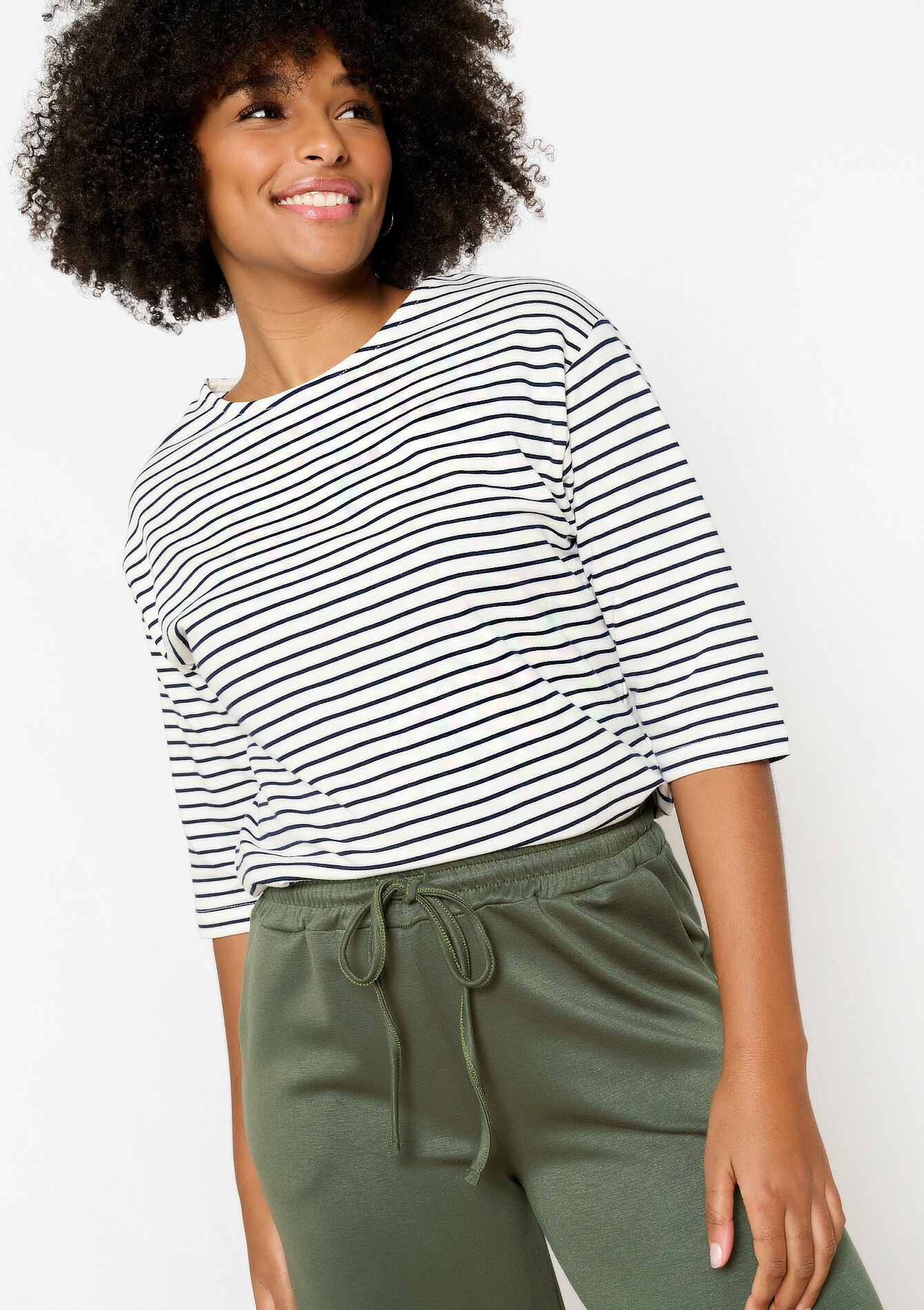 T-shirt basique à rayures, undefined - OFFWHITE - undefined