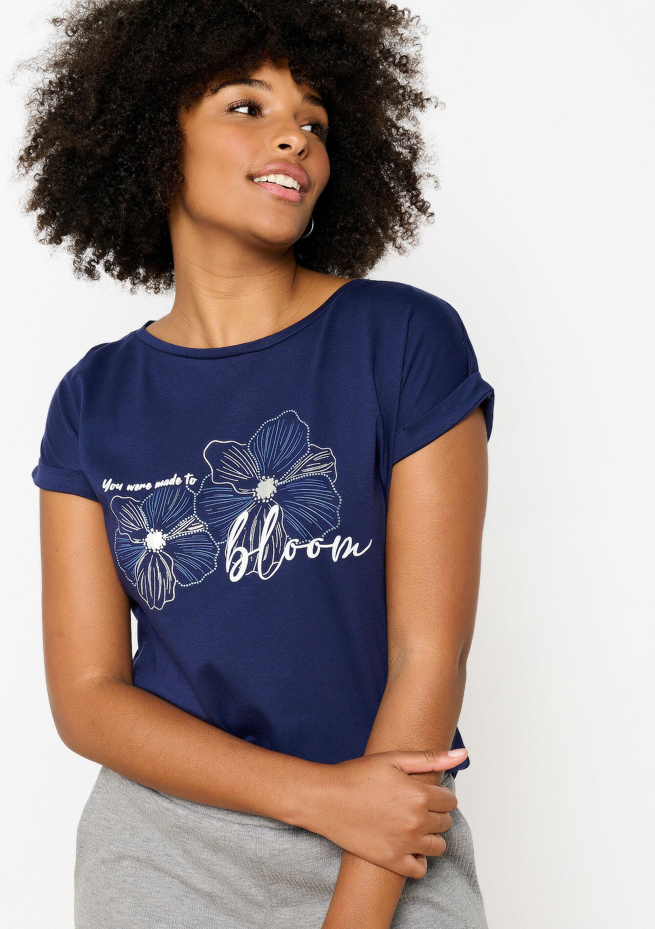 T-shirt with artwork, undefined - NAVY BASIC - undefined